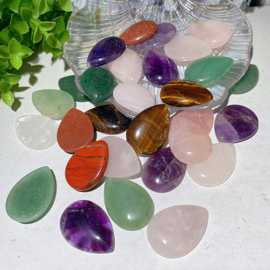 1.3" Mixed Crystal Waterdrop Shape Carvings Bag Bulk Wholesale