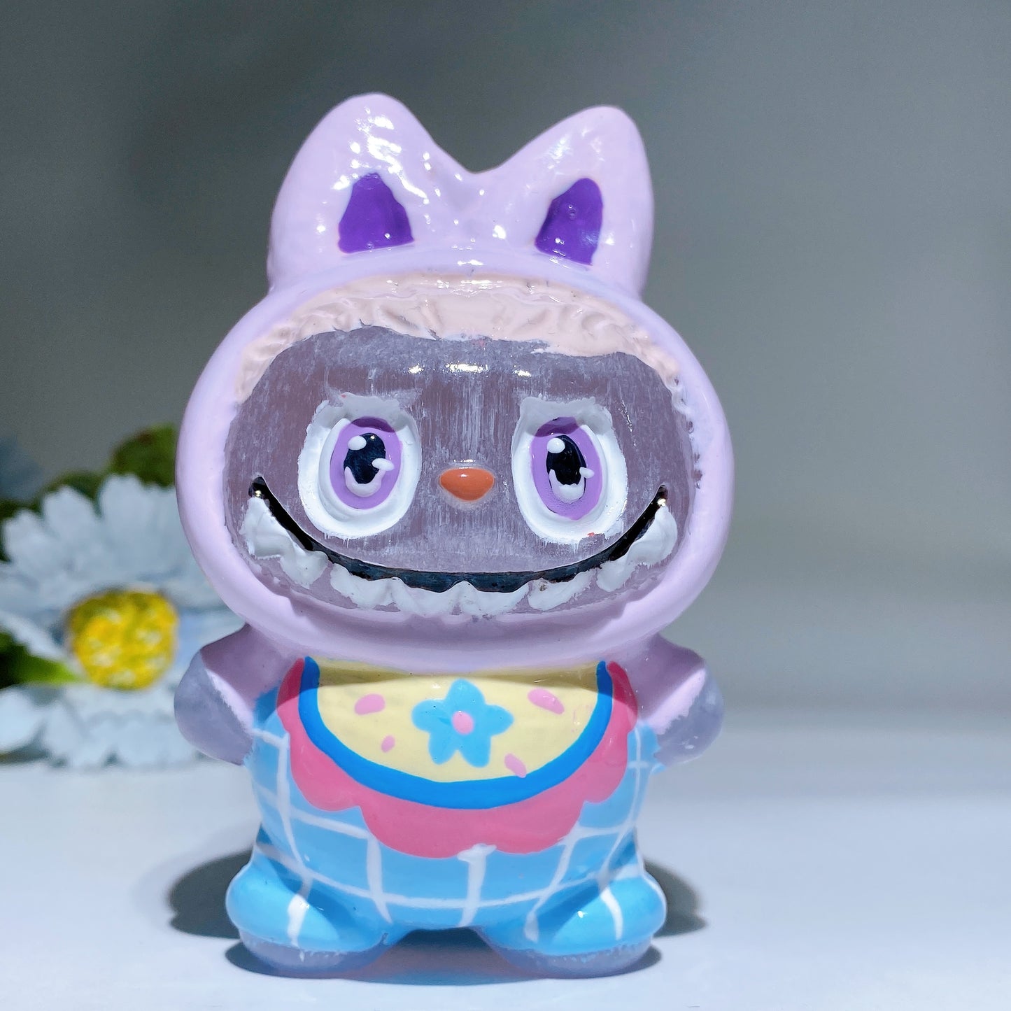 3.8" Selenite Labubu Carving with Hand Painting Crystal Healing Bulk Wholesale