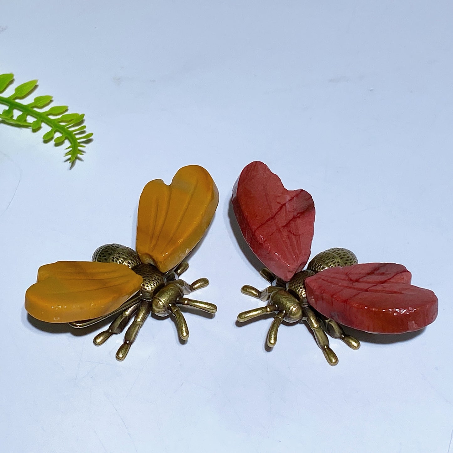 2.2" Crystal Natural Bee Carving with Metal Body Crystal Healing Bulk Wholesale