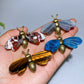 2.2" Crystal Natural Bee Carving with Metal Body Crystal Healing Bulk Wholesale