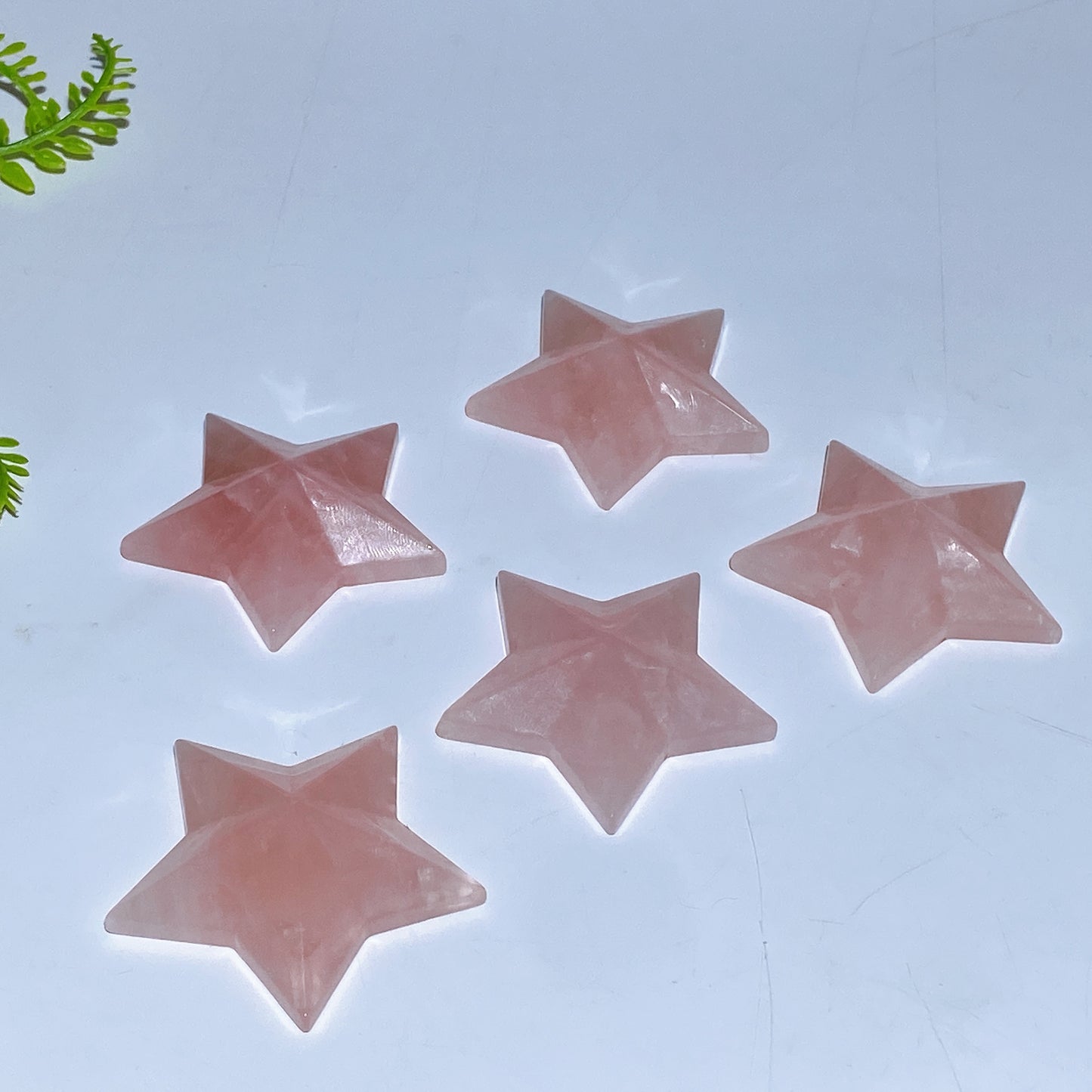 1.9" Natural Rose Quartz Star Carving Crystal Healing Bulk Wholesale