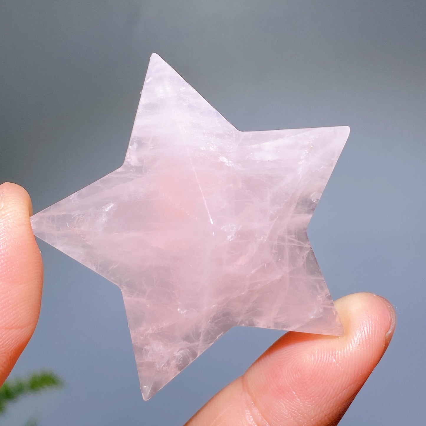 1.9" Natural Rose Quartz Star Carving Crystal Healing Bulk Wholesale