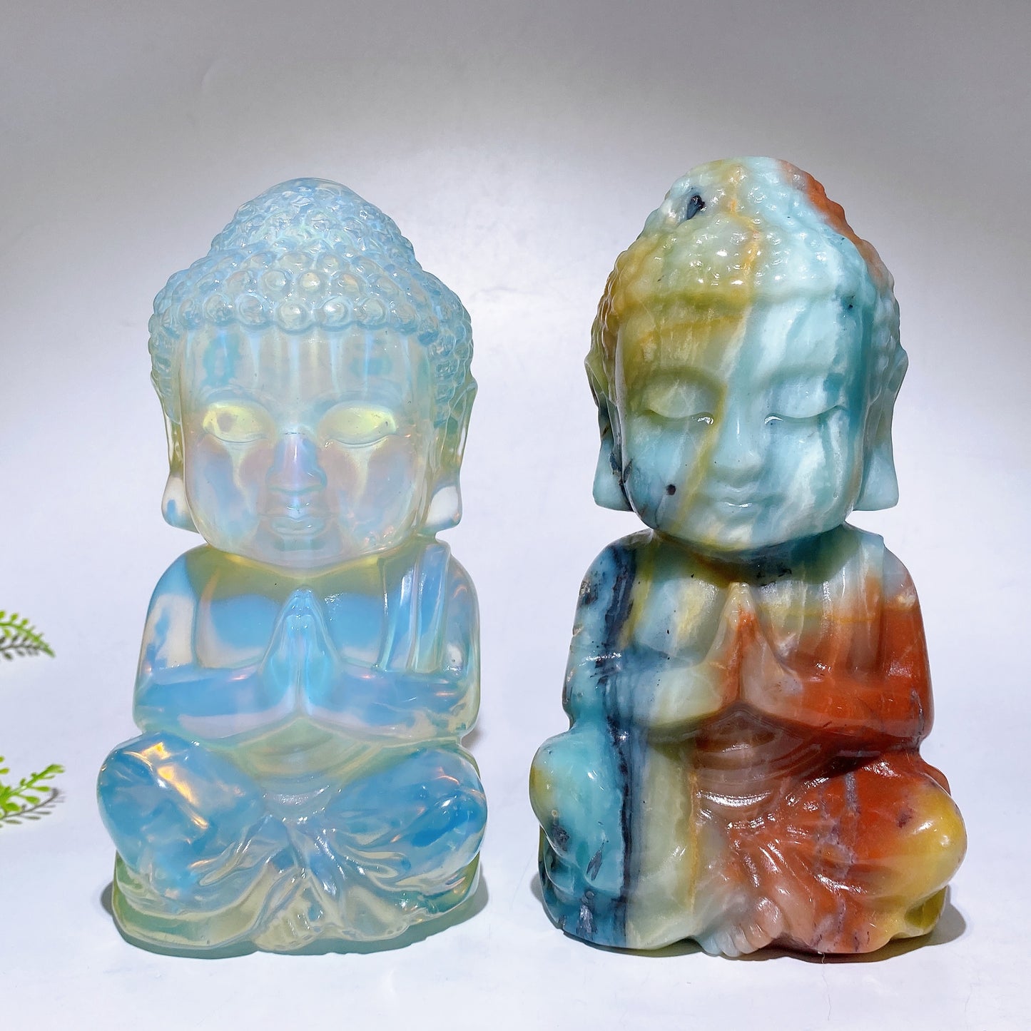 18cm Natural Carribean Calcite Opalite Buddha Carving Crystal Healing Bulk Wholesale