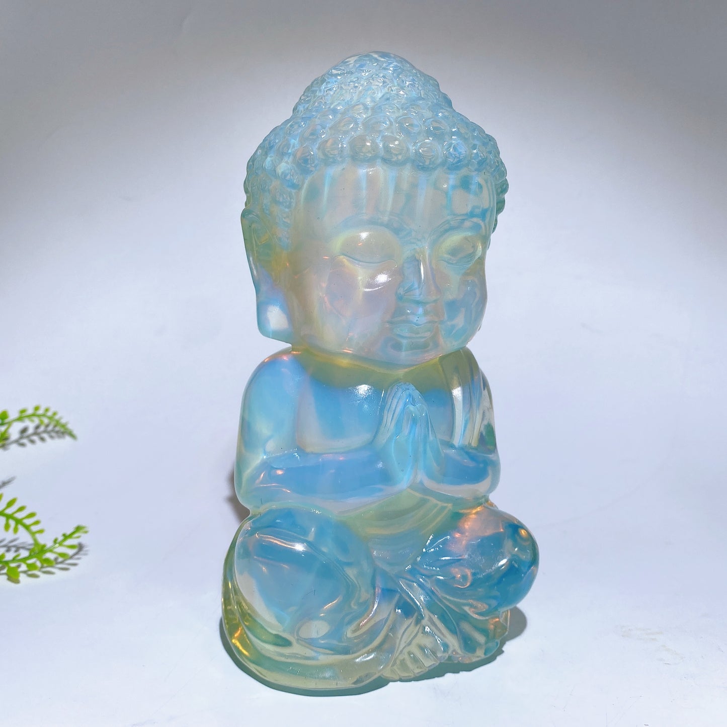 18cm Natural Carribean Calcite Opalite Buddha Carving Crystal Healing Bulk Wholesale