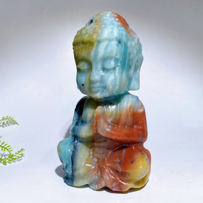 18cm Natural Carribean Calcite Opalite Buddha Carving Crystal Healing Bulk Wholesale