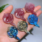 2.0" Natural Rose Quartz Labradorite Fairy Carving Crystal Healing Bulk Wholesale