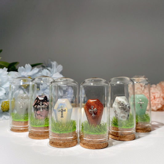 2.6" Mixed Crystal Coffin Tombstone Free Form Bulk Wholesale