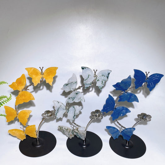 21cm Natrual Butterflies Sphere Holder Crystal Healing Bulk Wholesale