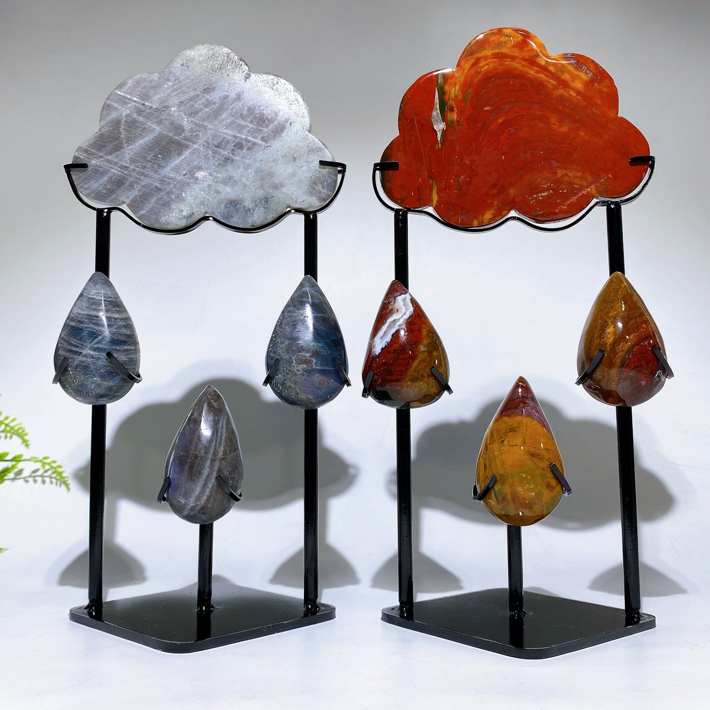 Natural Crystal Cloud Raindrop Carving with Stand Free Form Crystal Healing Bulk Wholesale
