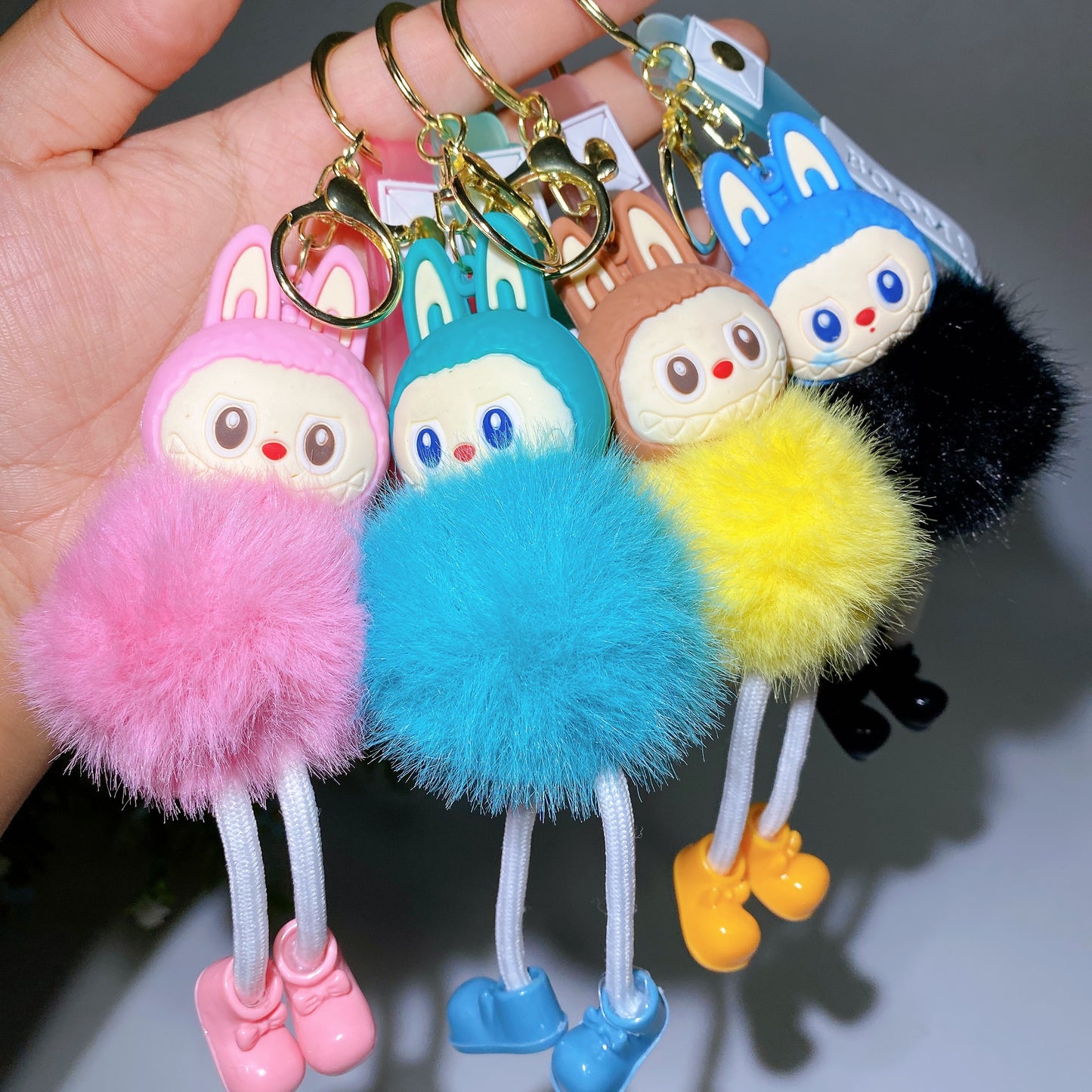 Resin Plush Labubu Key Chain Crystal Healing Bulk Wholesale