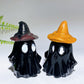 2.2" Natural Obsidian Ghost with Witch's Hat Halloween Carving Crystal Healing Bulk Wholesale