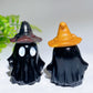 2.2" Natural Obsidian Ghost with Witch's Hat Halloween Carving Crystal Healing Bulk Wholesale
