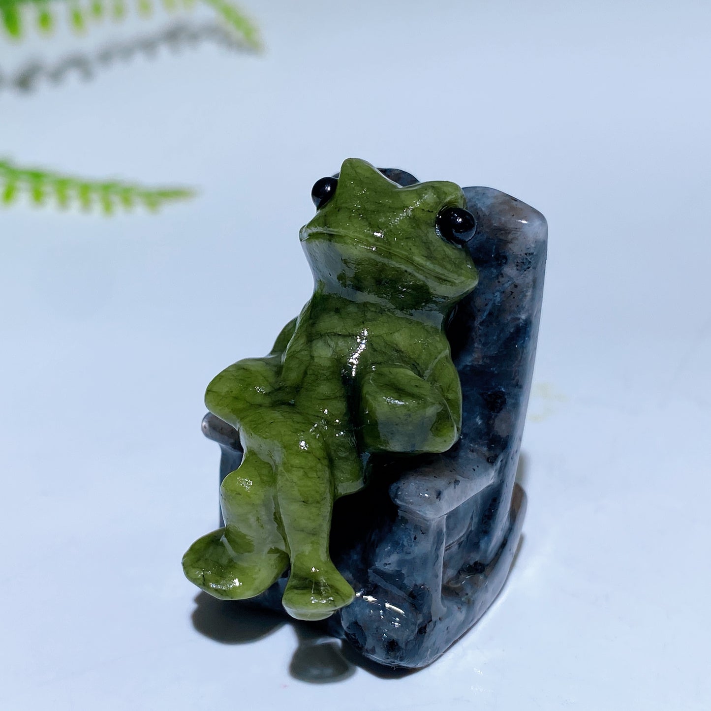1.6" Natural Crystal Frog in Chair Carving Crystal Healing Bulk Wholesale