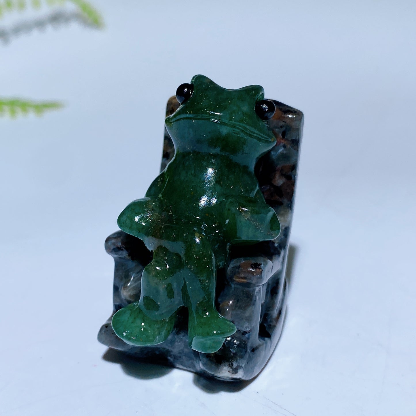 1.6" Natural Crystal Frog in Chair Carving Crystal Healing Bulk Wholesale