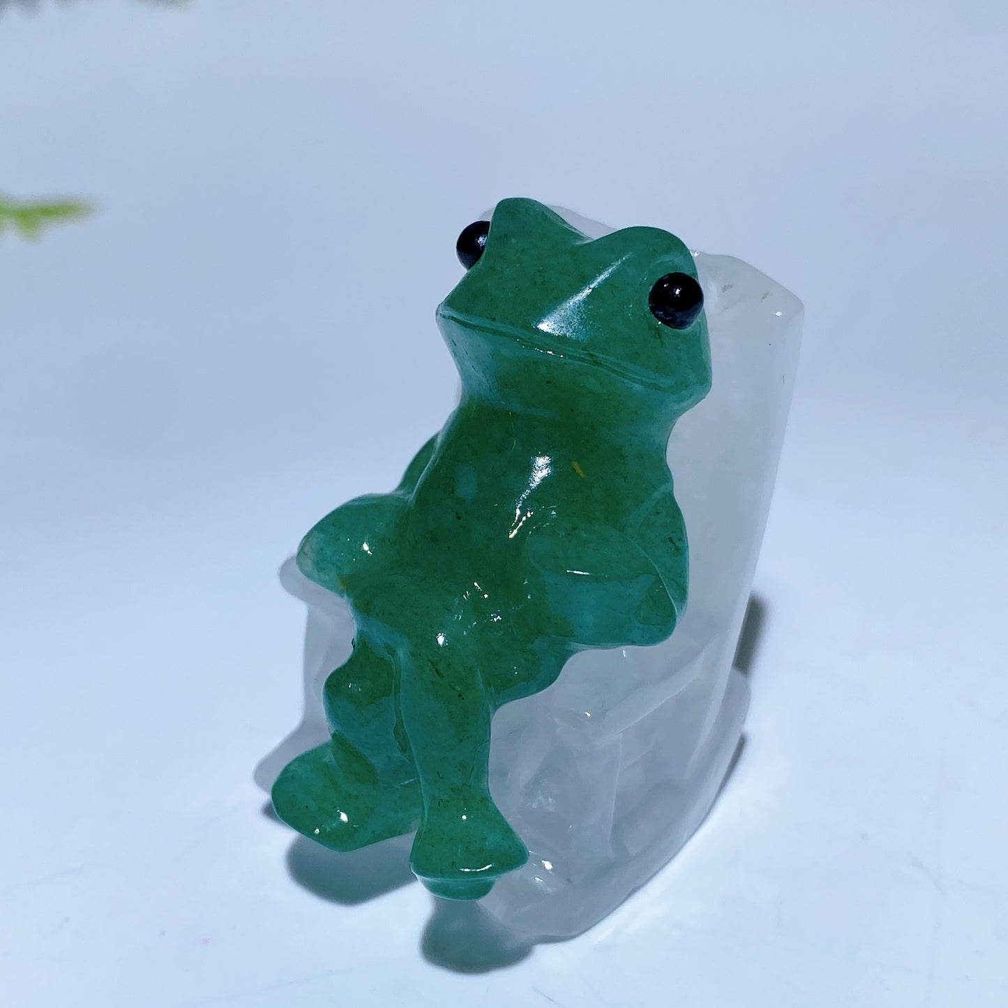 1.6" Natural Crystal Frog in Chair Carving Crystal Healing Bulk Wholesale