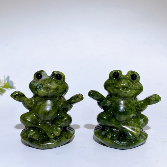 2.4" Serpentine Frog Carving Crystal Healing Bulk Wholesale