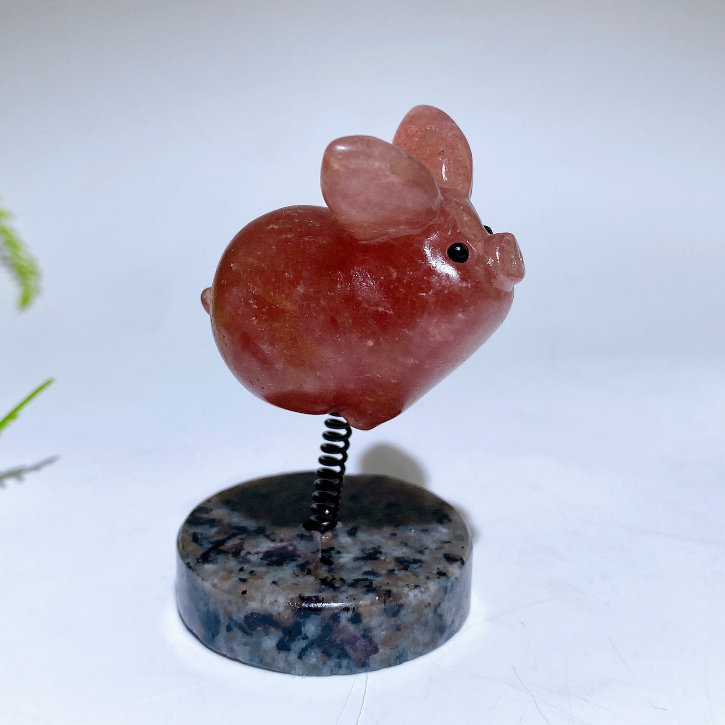 1.6" Natural Crystal Pig Carving with Spring Yooperlite Base Crystal Healing Bulk Wholesale