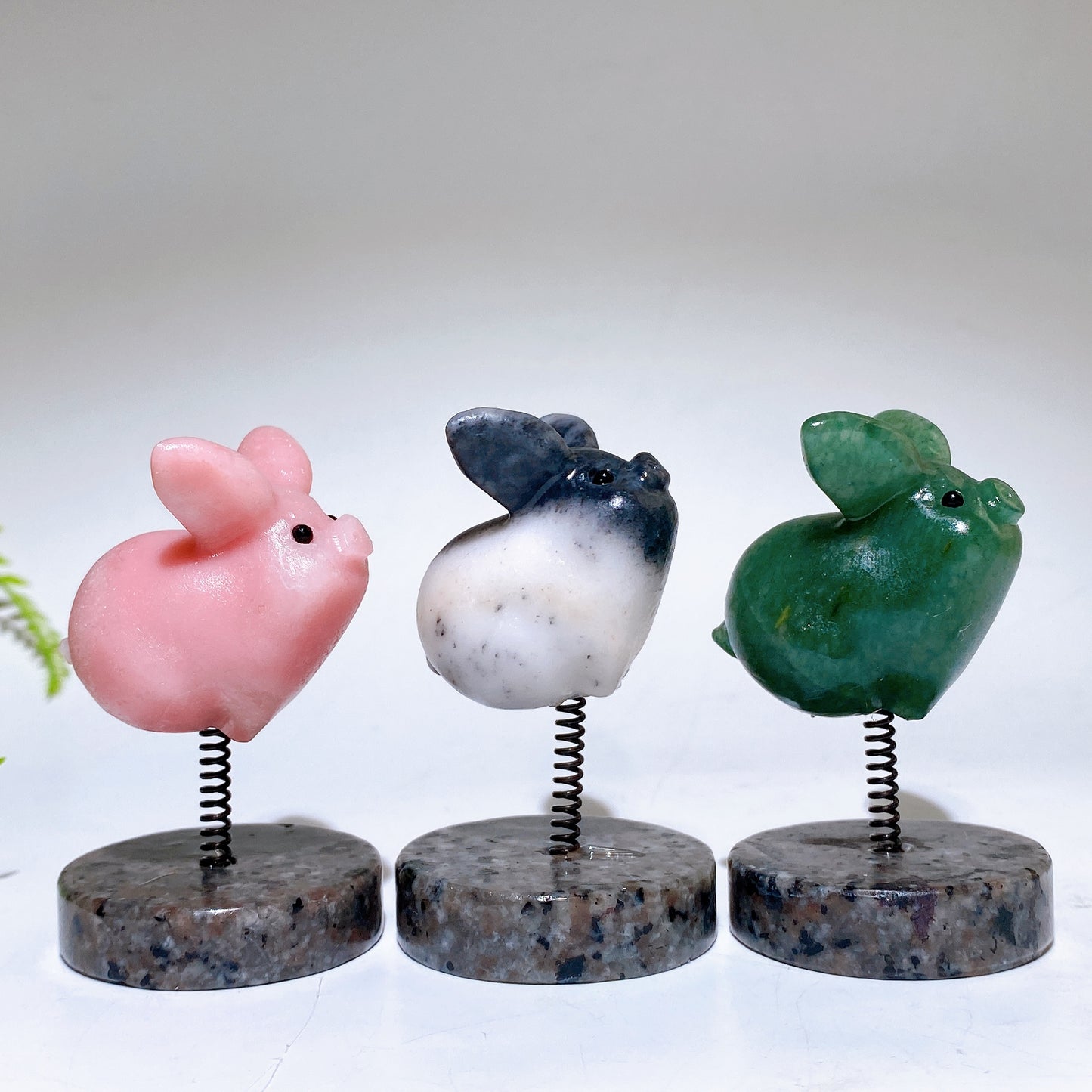1.6" Natural Crystal Pig Carving with Spring Yooperlite Base Crystal Healing Bulk Wholesale