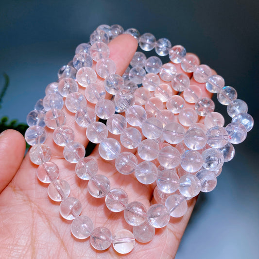 8mm Light Pink Azetulite Bracelet Crystal Healing Bulk Wholesale