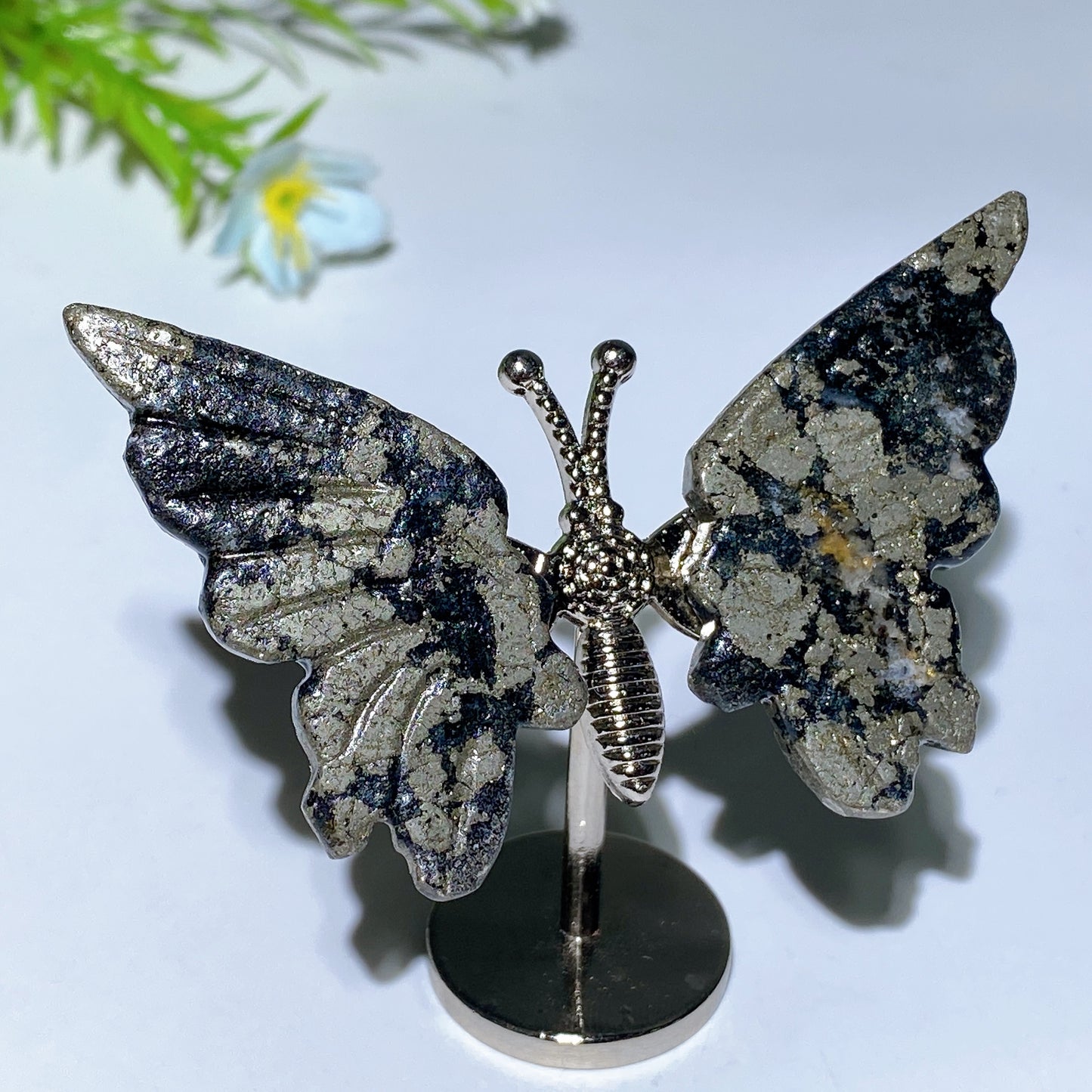Crystal Butterfly with Fixed Metal Stand Crystal Healing Bulk Wholesale