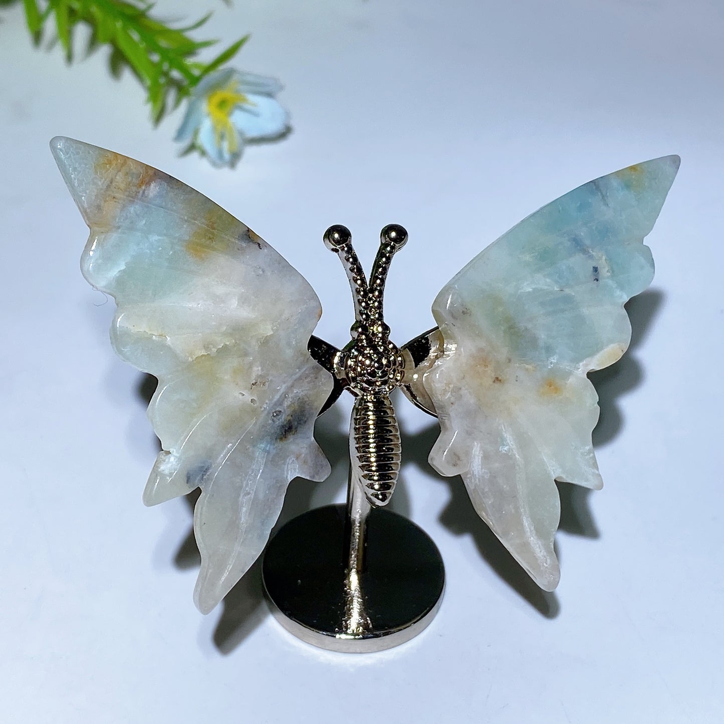 Crystal Butterfly with Fixed Metal Stand Crystal Healing Bulk Wholesale