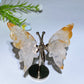 Crystal Butterfly with Fixed Metal Stand Crystal Healing Bulk Wholesale