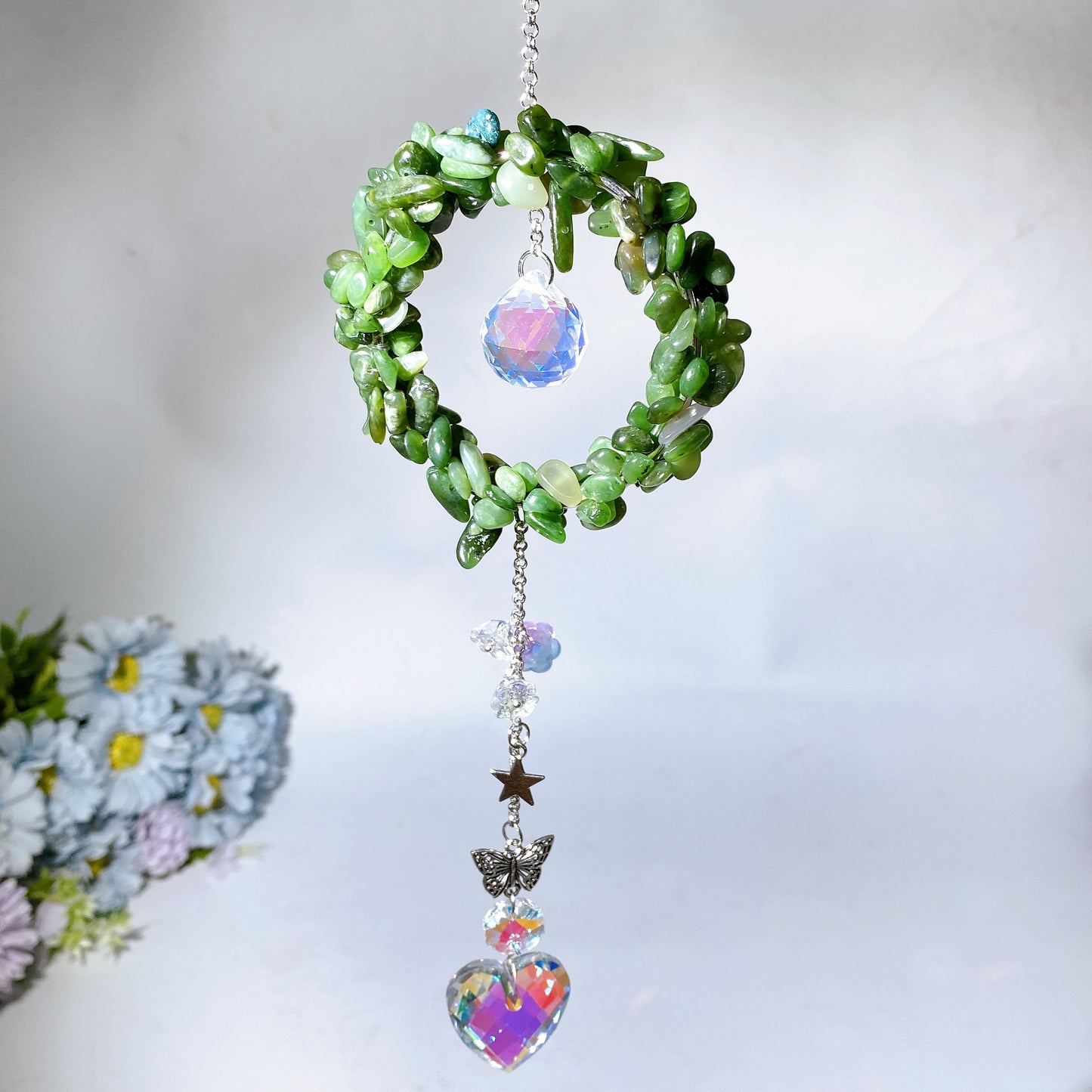 Crystal Chips Suncatcher Hanging Ornament Crystal Healing Bulk Wholesale