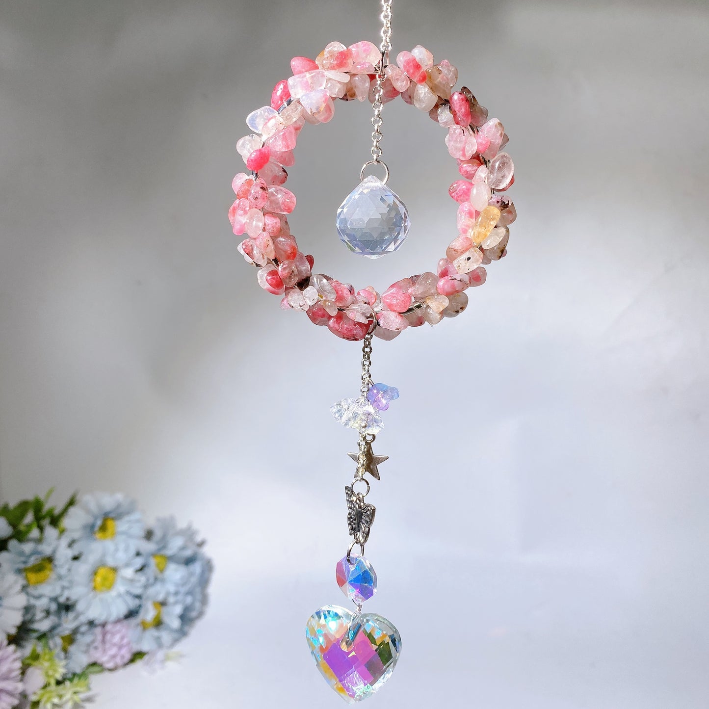 Crystal Chips Suncatcher Hanging Ornament Crystal Healing Bulk Wholesale