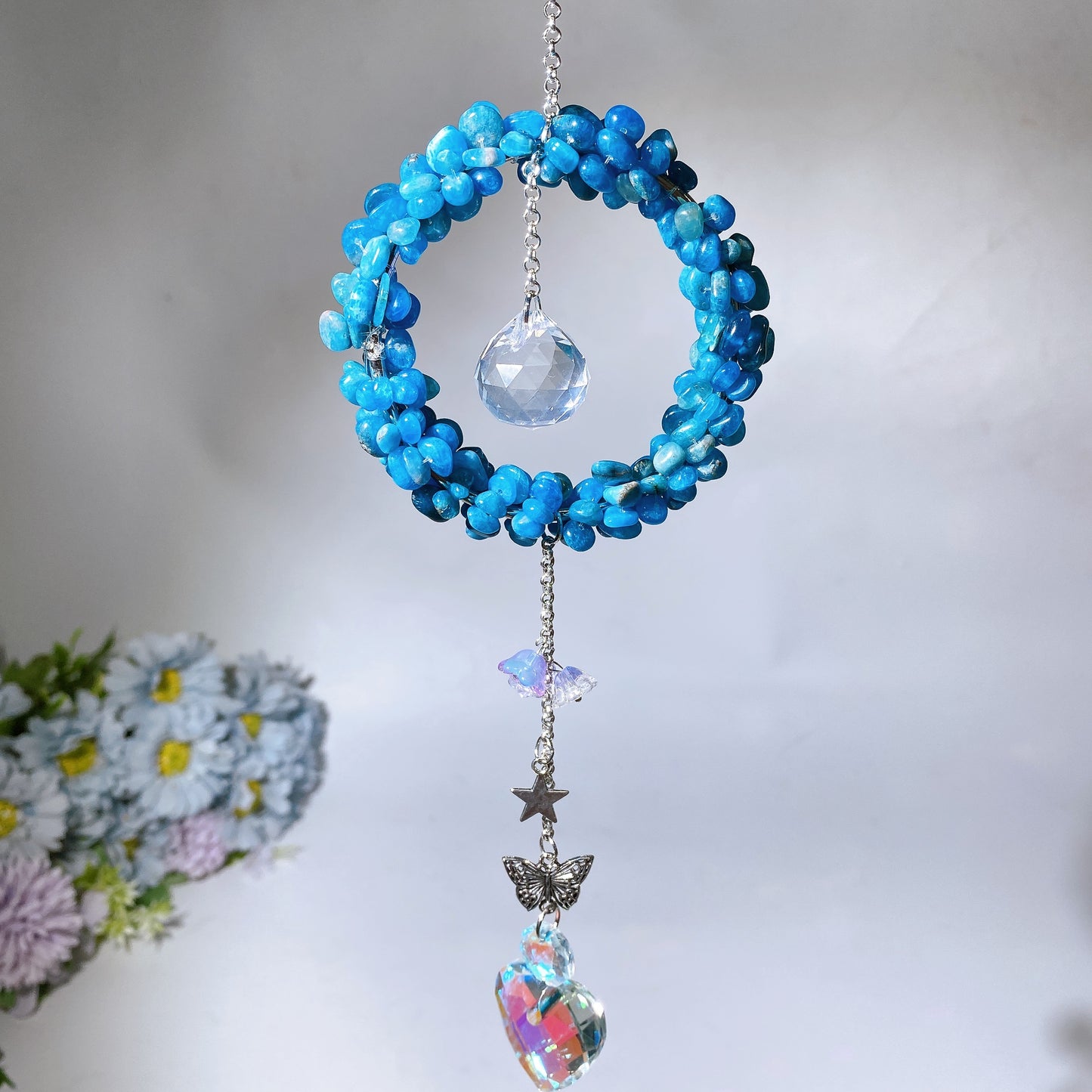 Crystal Chips Suncatcher Hanging Ornament Crystal Healing Bulk Wholesale