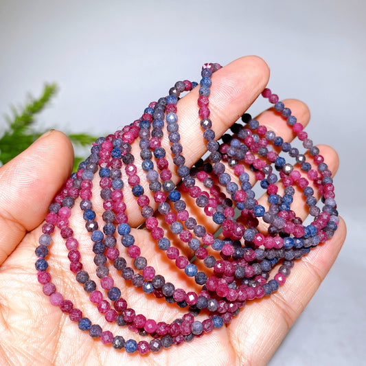 3.5mm Ruby Sapphire Bracelet Crystal Healing Bulk Wholesale