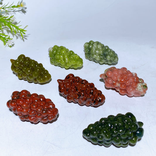 2.4" Natural Crystal Grapes Fruit Carving Crystal Healing Bulk Wholesale