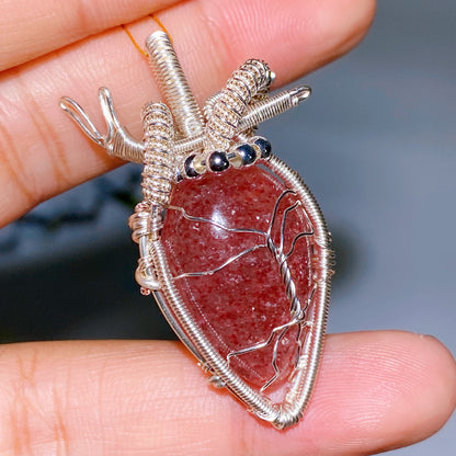 Crystal Silver Copper Wrapped Pendant Crystal Healing Bulk Wholesale