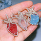 Crystal Silver Copper Wrapped Pendant Crystal Healing Bulk Wholesale