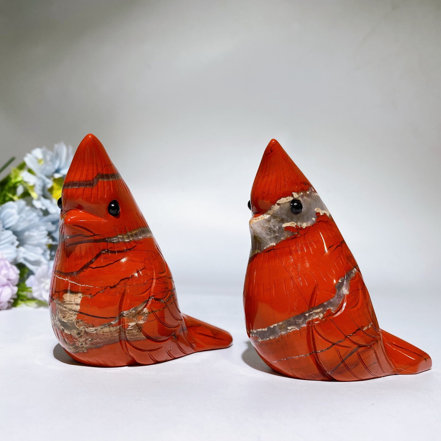 3.2" Red Jasper Cardinal Carving Crystal Healing Bulk Wholesale