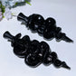 5.7" Black Obsidian Snake Sword Carving Crystal Healing Bulk Wholesale