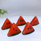 2.4" Red Smelting Serpentine Watermalon Slice Fruit Carving Crystal Healing Bulk Wholesale