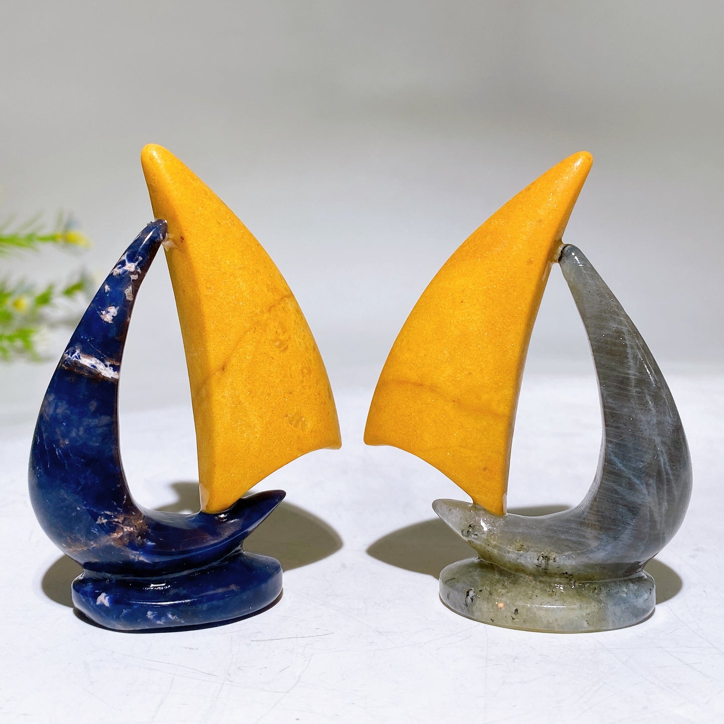 3.0" Crystal Sailboat Carving Crystal Healing Bulk Wholesale