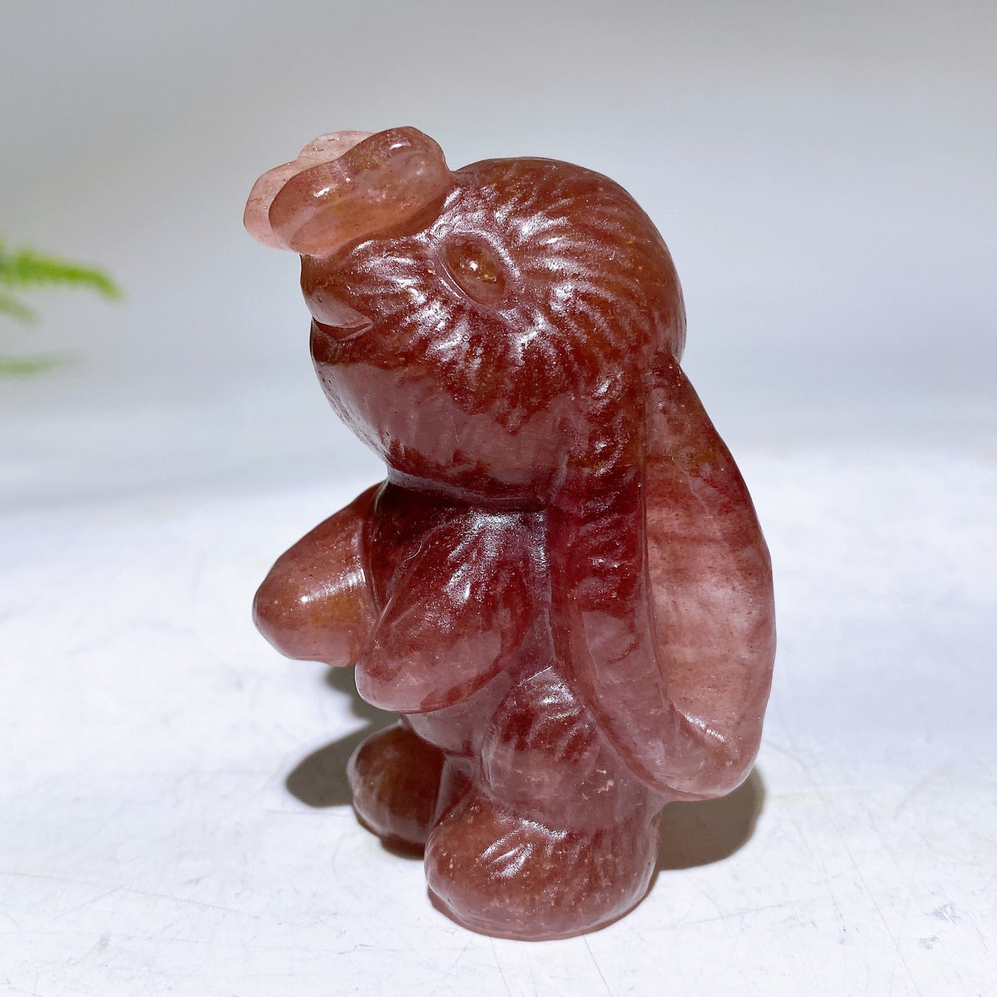 2.6" Crystal butterfly Hovering Over Rabbit Nose Carving Crystal Healing Bulk Wholesale