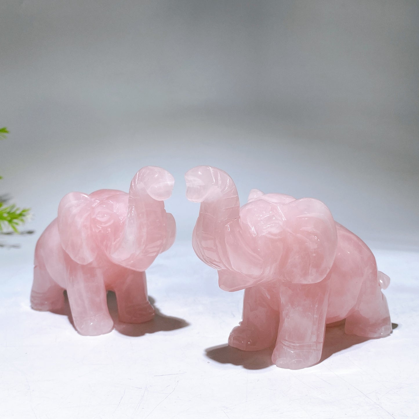 3.8" Rose Quartz Elephant Carving Crystal Healing Bulk Wholesale