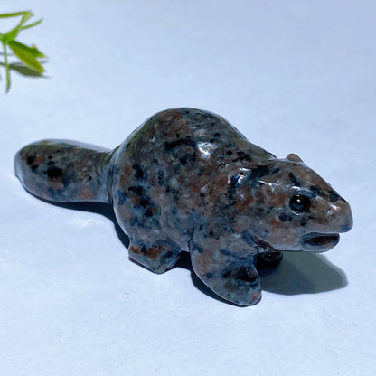 3.0" Natural Crystal Beaver Carving Crystal Healing Bulk Wholesale