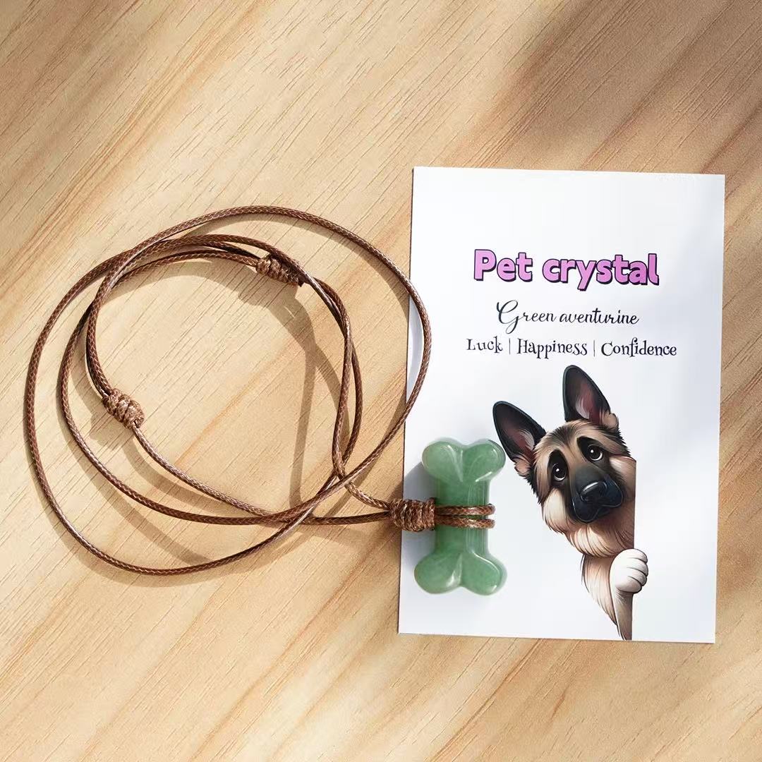 Pet Natural Crystal Bone Necklace Gift Box – Wear the Bond with Your Furry Friend