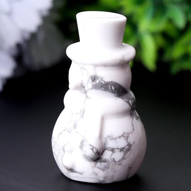 2.35" Howlite Snowman Crystal Carvings Best Crystal Wholesalers