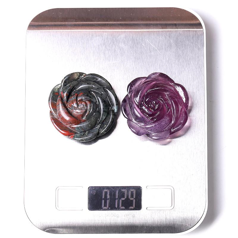 2" Rose Flower Crystal Carvings Plants Bulk Best Crystal Wholesalers