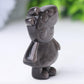 1.8" Silver Obsidian Peppa Pig Crystal Carvings Cartoon Bulk Best Crystal Wholesalers