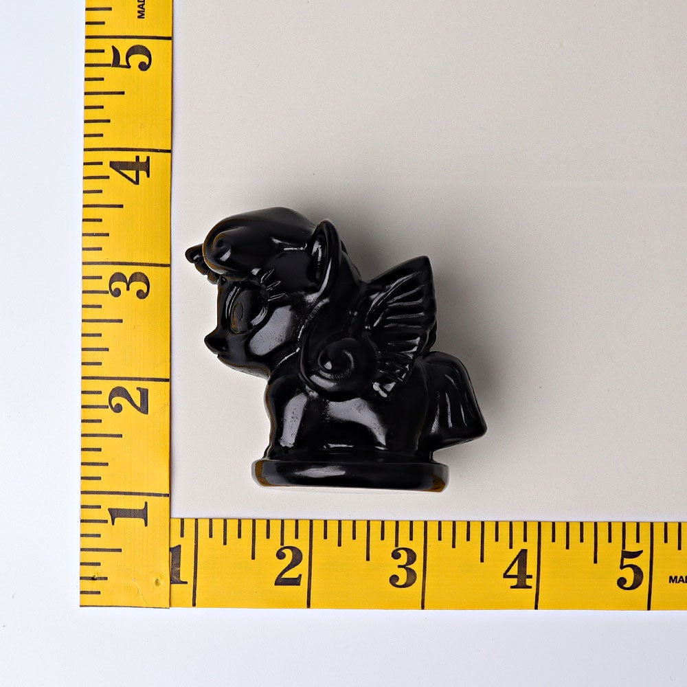 2.3" Black Obsidian Pinkie Pie Crystal Carvings Animal Bulk Best Crystal Wholesalers