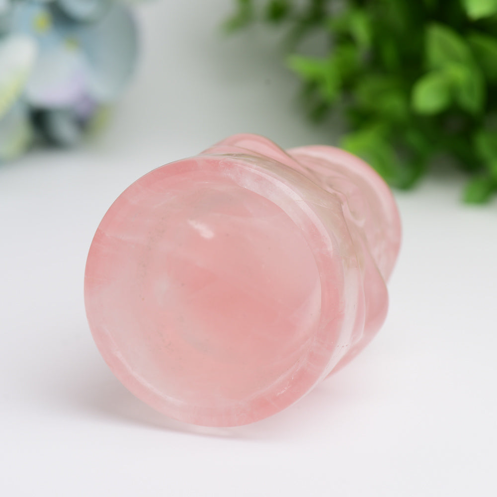 2.8" Rose Quartz Cup with Skull Carving Decor for Bulk WholesaleBest Crystal Wholesalers