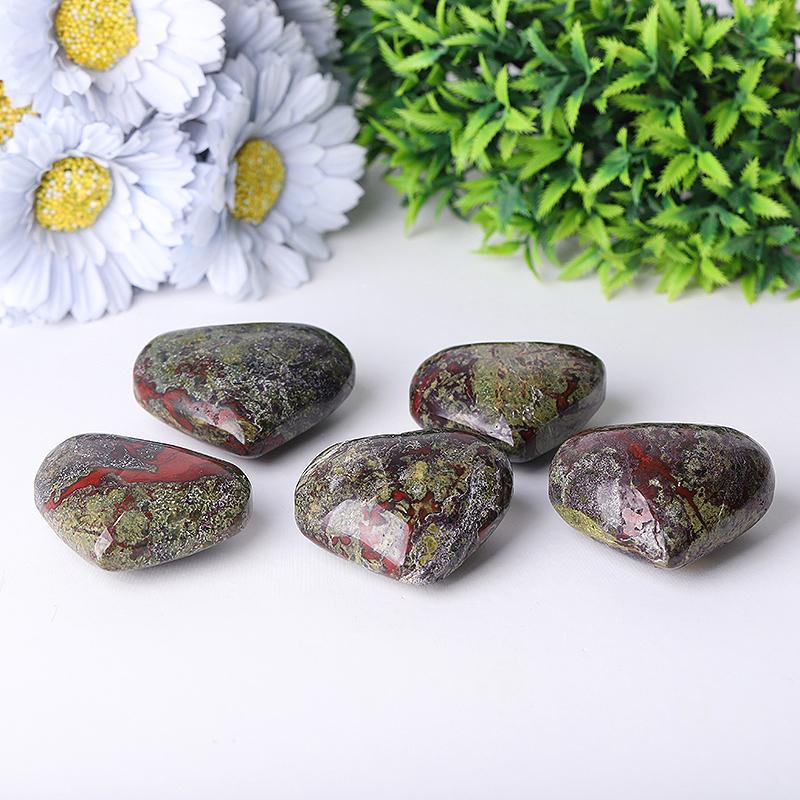 2.0-2.5"Dragon Blood Stone Heart Shape Crystal Carvings Best Crystal Wholesalers