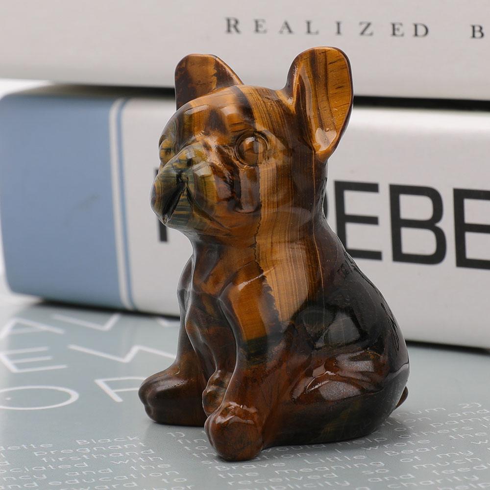 Tiger Eye Bull Dog Carvings Animal Bulk Best Crystal Wholesalers