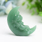 2.1" Moon with Fairy Crystal Carving Free Form Bulk Best Crystal Wholesalers Strawberry Quartz Blue Opalite Sodalite Fluorite Green Aventurine Black Obsidian Opalite