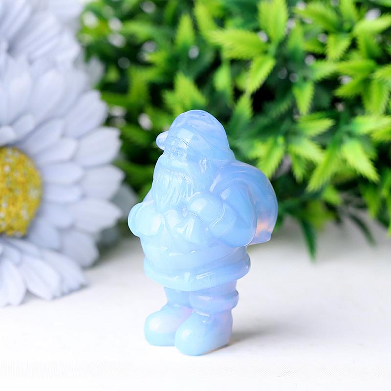 2" Blue Opalite Santa Claus Crystal Carvings for Christmas Best Crystal Wholesalers